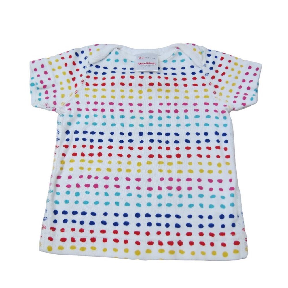 HANNA ANDERSSON Baby Rainbow Dot Basics Short Sleeve Tee Size 3-6m/60cm